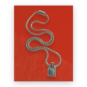 Silver Roman Woven Pendant Necklace